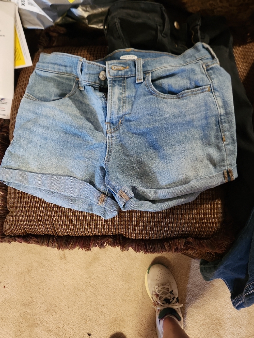 Old Navy Light Blue Rolled Hem Denim Shorts
